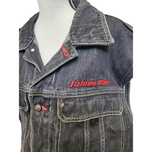 Johnny Blaze Denim Trucker Vest Size XL Designer